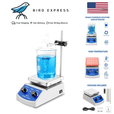 Magnetic Stirrer Hot Plate w/Stir Bar Retriever, 100-2000RPM Hot Plate Stirrer