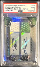 2012 BOWMAN STERLING R WILSON/R TURBIN PRISM RELIC DUAL AUTO 6/110 #WT PSA 9