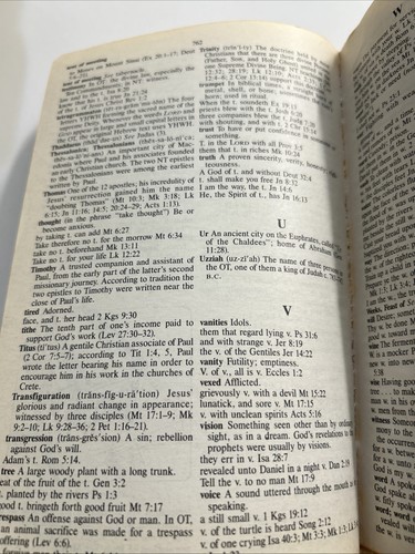 Holy Bible King James Version Bonded Leather A Nelson 1984 Words Of Christ Red - Foto 12 di 13