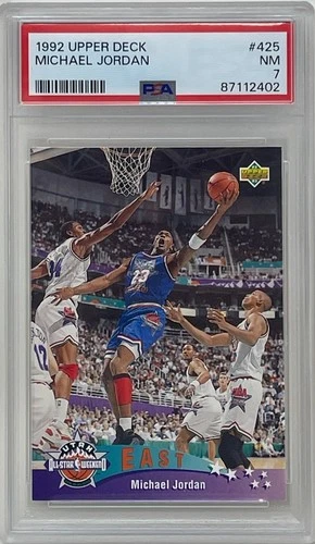 Michael Jordan 1992 Upper Deck NBA All Star Bulls Basketball Card #425 PSA 7