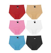 Women's Solid Color Stretch Panties Elastic Waist Multicolor 12 Pack of Briefs