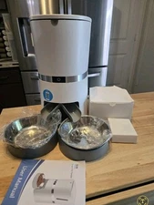 Automatic Cat Feeder, Smart Pet Feeder Food Dispenser for Cat & Dog 2 Bowls Whit