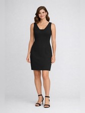 Amanda Smith Black Sleeveless V Neck Dress Size 8 Classic Little Black Dress