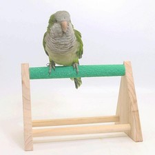 Portable Wood Parrots Perch Tabletop Bird Stand Toys for