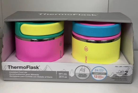 Thermoflask Insulated Food Jar Stainless Steel BPA Free 2-Pack 20 oz / 591 ml
Opens in a new window