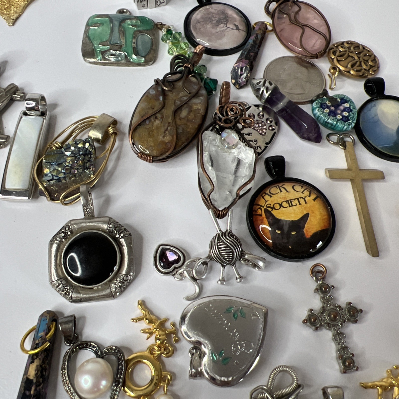 39 Medium Size Pendants Assorted Styles Sizes & C… - image 9