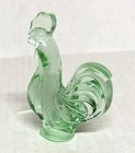 Fenton Art Glass Green Rooster Figurine Handcrafted USA 3 Inch Vintage