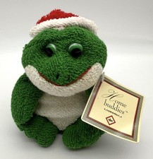 NWT Russ Home Buddies Frog in Santa Hat Christmas Terrycloth Mini Plush Toy