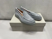 Santoni Light Blue Yaltamoc Suede Loafer Women's US 8