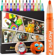 Acrylic Paint Pens Markers-24 Colors Waterproof Paint Pens for Rock