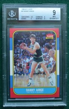 1986-87 Fleer Basketball rookie card #4 Danny Ainge RC graded BGS 9 Mint Celtics