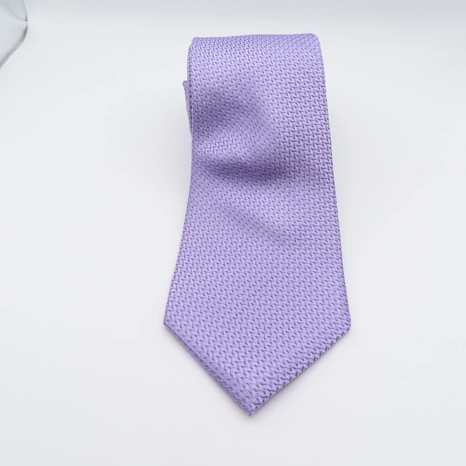 Corbata Michael Kors seda púrpura cuadros 3,25" ancho 57" largo Foto 3 de 4