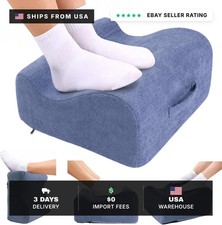 Foot Rest for Under Desk at Work,Curved Ergonomic Footrest for Office, Blue