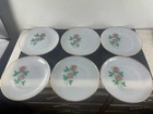 Rare Vintage Anchor Hocking Fire King 10" Milk Glass Flower Plate Lot Of 6