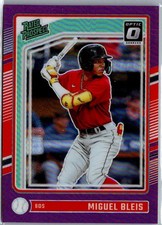 2024 Panini Donruss Optic Rated Prospects Purple Prizm /49 Miguel Bleis #195