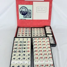 Vintage Mah Jong Set with Vinyl Carrying Case Pieces Tiles Sealed