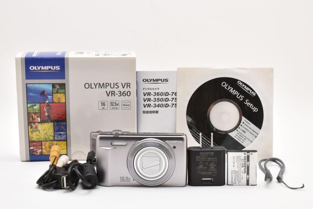 Olympus VR-360 コンパクトデジタルカメラ OLYMPUS VR-360 Silver Compact Digital Camera 16.0 MP w/Box
