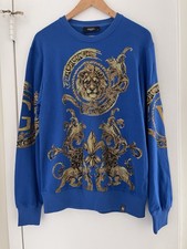 Avenue George V Paris Sweatshirt Sax Blue Rhinestone Lion GV Men  s Long Sleeve M