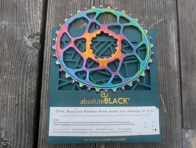 Absolute Black OVAL Boost pvd Rainbow direct mount for Sram