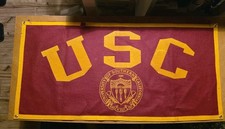 RARE Vtg USC 1950-60s UNIVERSITY OF SOUTHERN CALIFORNIA Felt Banner 36" X 17.5"