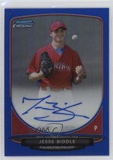 2013 Bowman Chrome Prospects Blue Refractor /150 Jesse Biddle #BCP-JBI Auto 1e1f