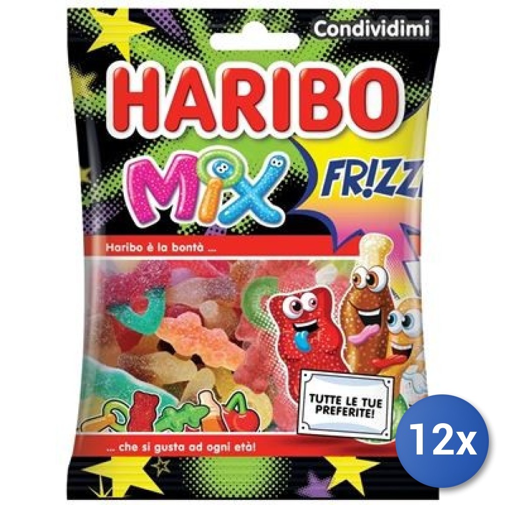 12x Haribo Frizzi Mix Candy Multipack 175 Gr, Assorted