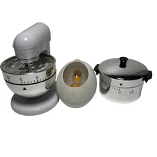 Vintage Lot Of 3 Kitchen Timers