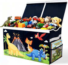 Extra Large Toy Box Chest, Collapsible Storage Organizer with Lids, Sturdy Dinos