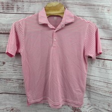 Turtleson Tour Performance Golf Polo Shirt Mens Size Large Pink White Striped