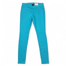 Hue Original Denim Leggings Womens Size S Blue Curacao Back Pockets NWT
