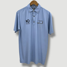 FootJoy Men's M Light Blue ProDry Golf Polo Shirt MD Academy Crest Logo marks 