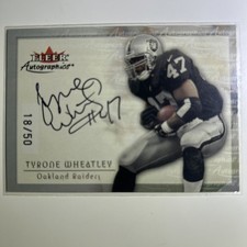 2000 Fleer Autographics Tyrone Wheatley Oakland Raiders, 18/50