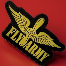 Fly Army PVC Morale Hook & Loop Patch Aviation Plane Pilot Aviator Jet Military