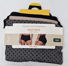 Warners Blissful Benefits Microfiber Brief 3 Pack Choose Large XL or 2XL
