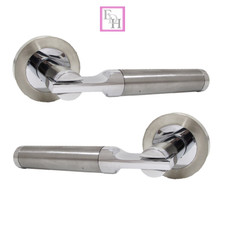 Image of Modern Serozzetta Lever on Rose Door Handle Chrome/Satin | Heavy Duty Set