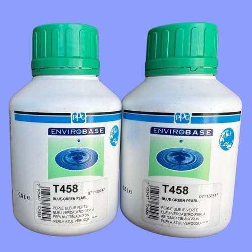 T458 PPG Envirobase  T-458 0.5 Liter BLUE GREEN PEARL X2 BOTTLES - product listing photo