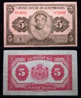 Luxembourg 5 Francs ND 1944 P43 Grand Duche  Lëtzebuerg Bank Money i4c3692 — photo 1