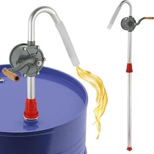 Aluminum Rotary Hand Barrel Pump | 5 to 55 Gallon Drum Red, Blue