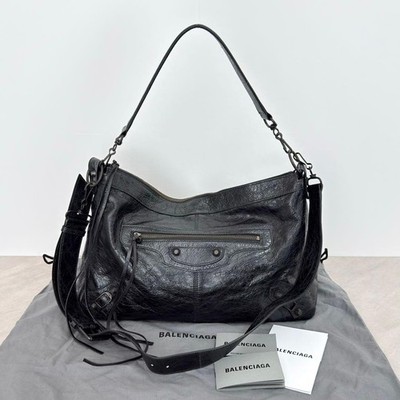 バッグ Balenciaga Le City Medium Hand Bag 2way BALENCIAGA Le City Moto Medium 2way Handbag Shoulder Bag Lambskin