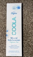NEW Coola Mineral Body Organic Sunscreen Lotion SPF 50 Fragrance-Free 3.4oz