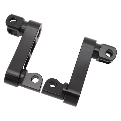 (Black) 360° Adjustable Foot Pegs Bracket Motorcycle Highway Foot Peg - Picture 8 of 22