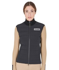 Smanicato donna in tessuto tecnico con zip e tasche laterali, collo alto a costi