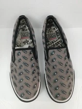 Vision Street Wear Mens Slip-on Roach Bug Print Sneakers Gray Black 11.5