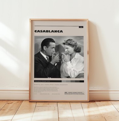 Casablanca Movie Poster, Claude Rains Wall Art, Minimalist Wall Decor
