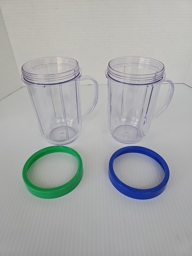 4pcs Magic Bullet 2 Blender Mugs Cups With 2 Comfort Lip Rings Replacement Parts - Picture 3 of 7