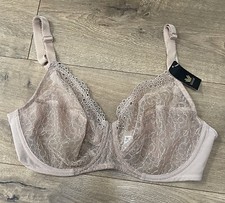 NEW Vintage Wacoal Bra 34D Unlined Beige Underwire Sheer Lace Style 85515 NWT