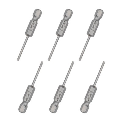 6pcs Slotted Bits Set 1/4 Inch Hex Shank SL2-SL6 Magnetic Screwdriver Bit
