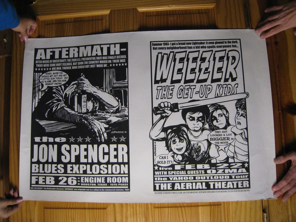 Weezer Jon Spencer Blues Explosion Poster The Concert Black White