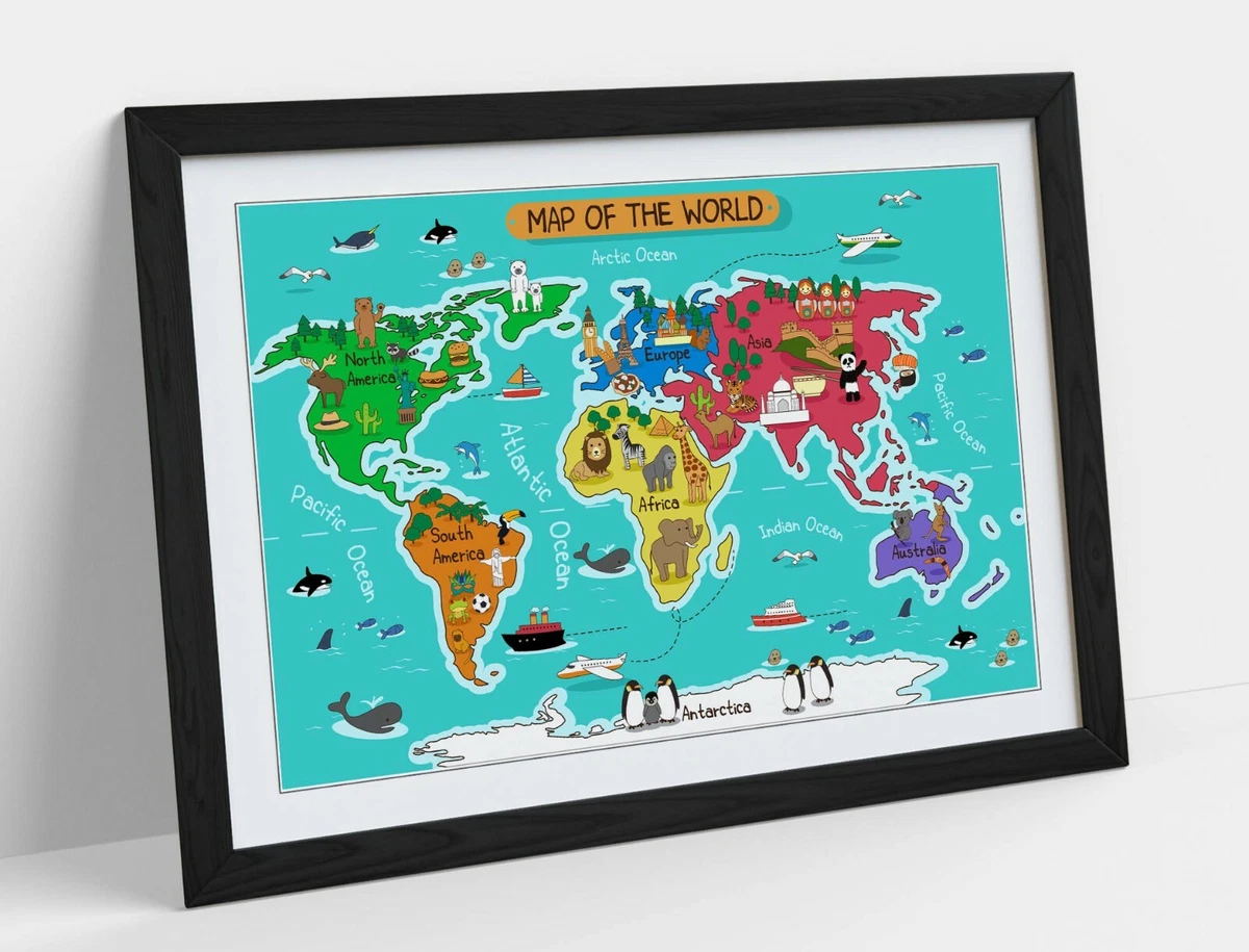 Toile Murale World Atlas - Oil Slick Concrete Maps Flags - Bold Bloc Design