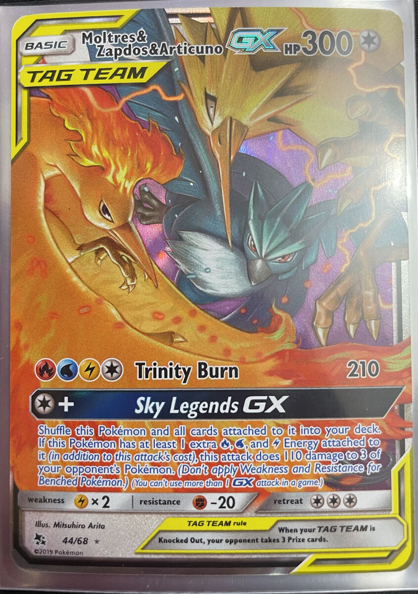 Moltres & Zapdos & Articuno Tag Team GX - 44/68 - Ultra Rare - Hidden Fates